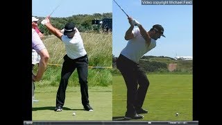 Jon Rahm golf swing  Long Iron faceon amp downtheline July 2017 [upl. by Ileyan311]