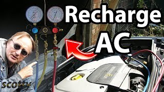 How to Recharge Car AC System Refrigerant [upl. by Inatsed]