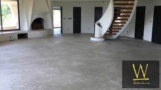 DECORATIVE CONCRETE OVERLAY OVER EXISTING CERAMIC TILE FLOOR [upl. by Nirik539]