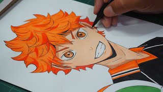 How To Draw Hinata Shoyo  Step By Step  Haikyuu [upl. by Noraf]