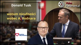 Donald Tusk  wotum nieufności wobec A Bodnara [upl. by Cynara]