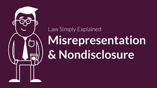 Misrepresentation and Nondisclosure  Contracts  Defenses amp Excuses [upl. by Trista]