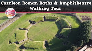 CAERLEON ROMAN BATHS amp AMPHITHEATRE WALES  Walking Tour  Pinned on Places [upl. by Carlisle]