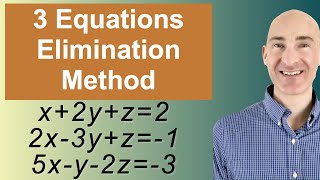 Solving Systems of 3 Equations Elimination [upl. by Sabrina]