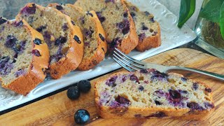 烘焙小白也能成功做出的全麦蓝莓磅蛋糕，清香不甜腻 Easiest whole wheat blueberry Pound cake healthy and delicious [upl. by Nauqad]