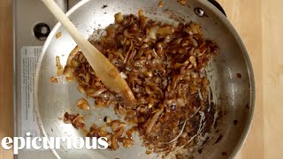 How to Make Caramelized Onions  Epicurious [upl. by Lyrehs]