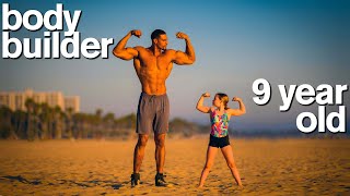 BODYBUILDER vs MY DAUGHTER  Adorable Fitness and Gymnastics Challenge [upl. by Airlie582]