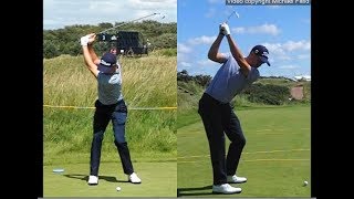 Justin Thomas golf swing  Long Iron faceon amp downtheline July 2017 [upl. by Bonilla]