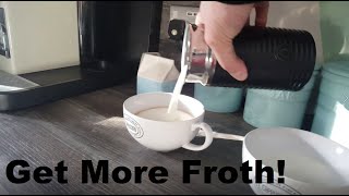 How to Get More Froth from Your Nespresso Coffee Aeroccino  Nespresso tips and help [upl. by Eyde]