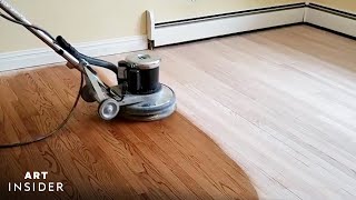 How Hardwood Floors Are Professionally Refinished [upl. by Yrocaj556]