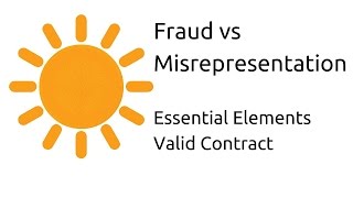 Fraud vs Misrepresentation  Other Essential Elements of a Valid Contract  CA CPT  CS amp CMA [upl. by Courtund]