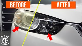 HOW TO RESTORE HEADLIGHTS  QUICK amp EASY NO TOOLS [upl. by Ellenrahs465]