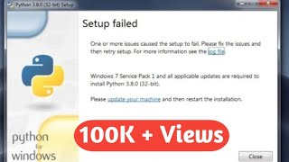 How To Solve Setup failed Problem in Python Installation python [upl. by Hutchison]